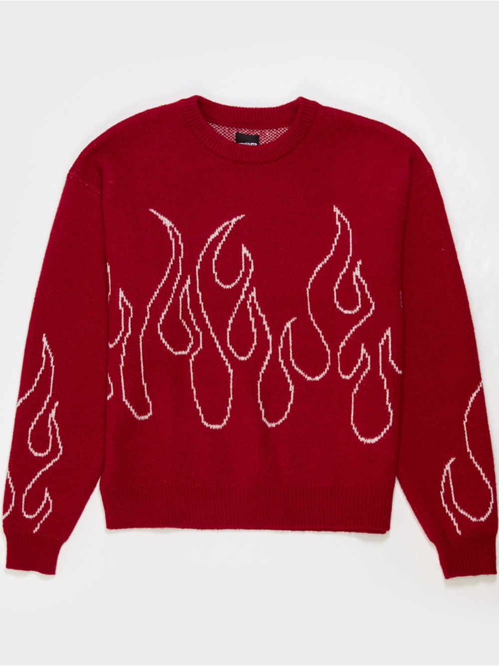 Flame Jacquard Crewneck Sweater
